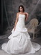 White Strapless Puffy Bubble Wedding Dress By Top Designer Low Price