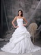 White Taffeta Custom Make Puffy Wedding Dress Western Low Price