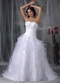 Pretty Ruffles Puffy Skirt Wedding Party Bride Dress White Low Price