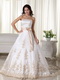 Inexpensive Champagne Appliques Wedding Dress With Belt Low Price