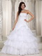 Strapless Handmade Flower Wedding Dress Layers Design Skirt Low Price