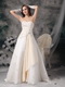 Ivory and Champagne Sweetheart Wedding Bridal Gown Puffy Low Price