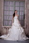 Gorgeous Strapless Chapel Train Off White Western Wedding Dress Low Price