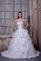 Strapless White Organza Embroideried Wedding Dress Customized Low Price