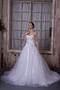 Sweetheart Chapel Train A-line Wedding Dress With Belt Decorate Low Price