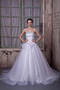 Simple Strapless Chapel Train Puffy Wedding Dress Made By Net Low Price