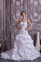 Sweet Stapless Court Train Bride Bridal Dress With Taffeta Bubble Skirt Low Price