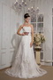 Beautiful Strapless Court Train Belt Wedding Dress With Applique Low Price