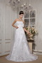 Lovely Strapless Corset Back Wedding Dress Covered With Lace Low Price