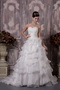 Classical Sweetheart Ruched Cascaden Layers Skirt Bridal Gowns Low Price