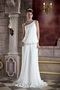 Column One Shoulder Organza Pleat and Beading Beach Wedding Dress Low Price