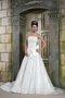 Custom Made Chapel Train Organza Strapless Wedding Gowns Designer Low Price