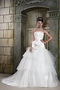 Popular Strapless Taffeta Bodice Bridal Dress With Puffy Skirt Low Price