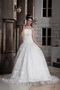 Customize Strapless Special Lace Fabric Puffy Bridal Gowns Ivory Low Price