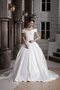 New Arrival V Neck Off Shoulder Puffy Big Skirt Wedding Dress For Bride Low Price