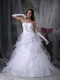 Unique Flowers Design Pure White Wedding Dress For Bride Low Price