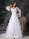 Gorgeous Square Embroidery Wedding Dress With Long Sleeves Low Price