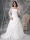 Nice Strapless Appliqued Organza Wedding Dress and Jacket Low Price