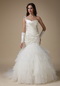 Fashionbale Wedding Dress One Shoulder Mermaid Ruffles Low Price