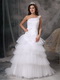 Beautiful One Shoulder Layers Wedding Dress One Shoulder Low Price