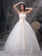 Wonderful Strapless Puffy Wedding Dress With Ribbon Decorate Low Price