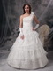 Nice One Shoulder Layers Ivory A-line Wedding Lace Dress Low Price