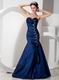 Navy Blue Mermaid Evening Dress For 2014 Prom Wear