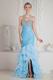 Luxurious Crystals Corset Mermaid Aqua Evening Dress