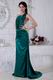 Unique Square Dark Green Backless Evening Dress