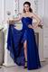 Sweetheart Split Skirt Royal Blue Chiffon Evening Gown Dress