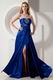 Sweetheart Floor Length Slit Skirt Blue Evening Dress