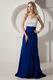 Slender Column Sweep Dark Blue Chiffon Evening Party Dress