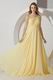Ruched One Shoulder Side Zip Yellow Evening Dress