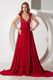 Sexy Deep V Neck Wine Red Long Evening Dress For Cheap