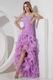 Elegant One Shoulder High Low Lilac Evening Dress Cheap