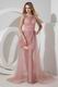 Scoop Neck Side Zip Pink Formal Evening Dress For Juniors