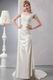 Modest Scoop Neck Champagne Lace Evening Dress Petite