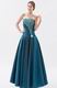 Amazing Dark Cyan Beaded Evening Dress By Taffeta