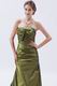 A-line Olive Drab Dress Evening Dress With Bowknot