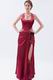 Unique Square Cardinal Red Evening Dress With Split Front