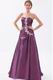 Strapless Beaded Medium Orchid Taffeta Evening Dress