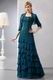 Beaded Lace Layers Skirt Peacock Blue Jacket Dress For Prom Wear