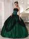 Puffy Floor-length Dark Green Quinceanera Dress 2014