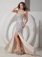 Champagne Chiffon Sweetheart Mermaid Prom Dress With Diamond