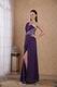 Single One Shoulder Purple Prom Dress In Floor Length