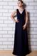 Decent V-neck Navy Blue Chiffon Skirt Formal Ocassion Dress