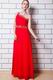 Designer One Shoulder Scarlet Chiffon Dress For Prom Party Online