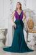 Unique V-Neck Colorful Purple And Dark Green Prom Dress Petite