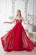 Chapel Train Wine Red Chiffon Maternity Formal Prom Dress