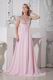 Affordable Straps Pink Chiffon Women In Prom Dress With Beading